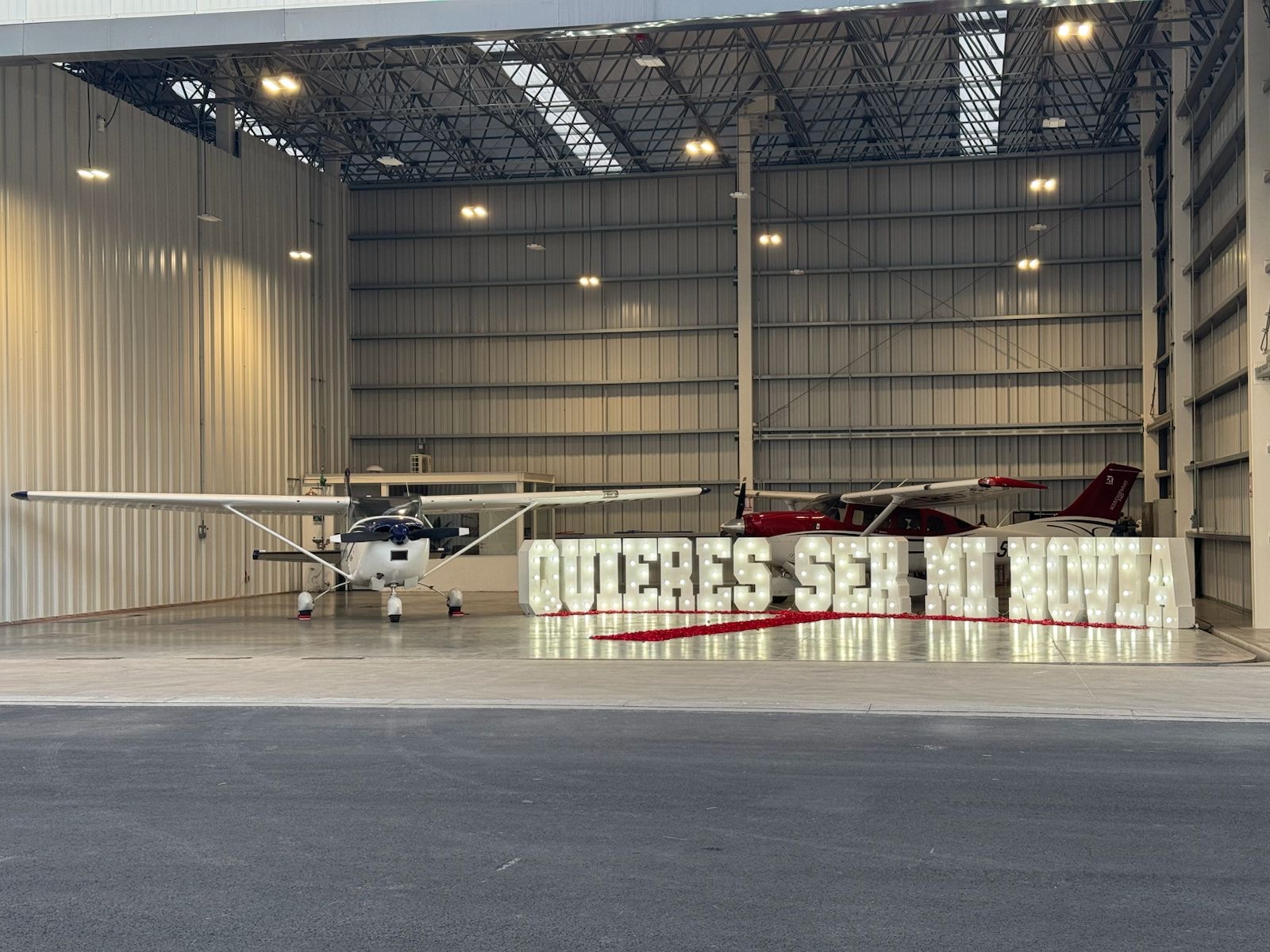 quieres ser mi novia hangar