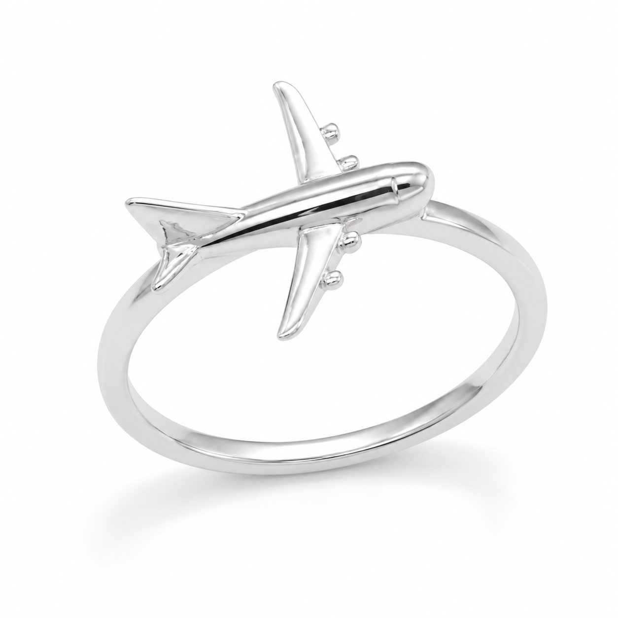 anillo de avión plata
